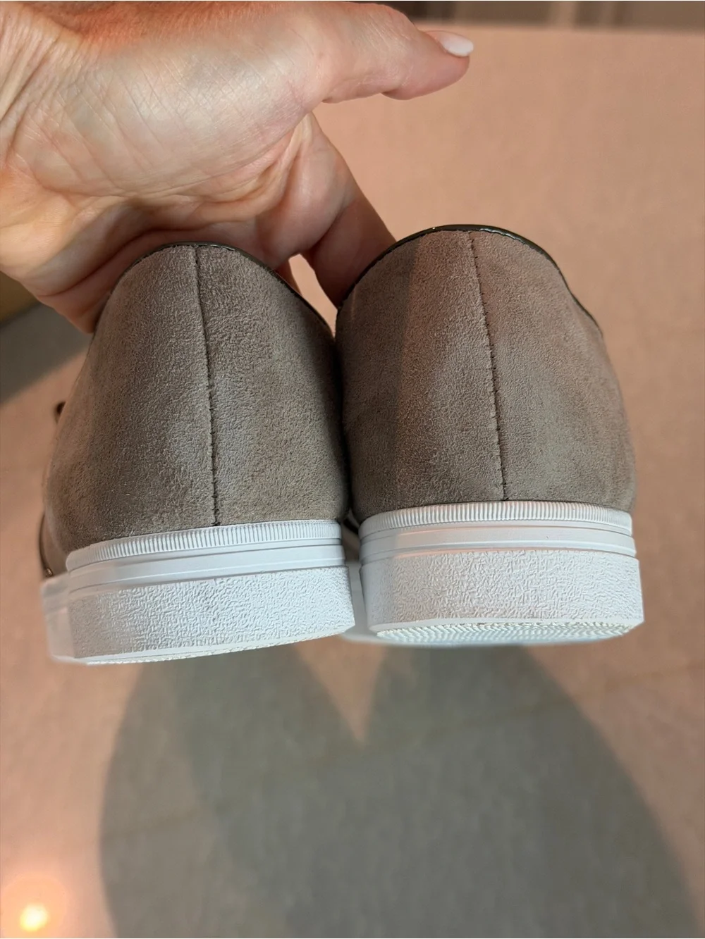 NEW! Anthropologie ALL BLACK “tux” taupe slip on flats 38